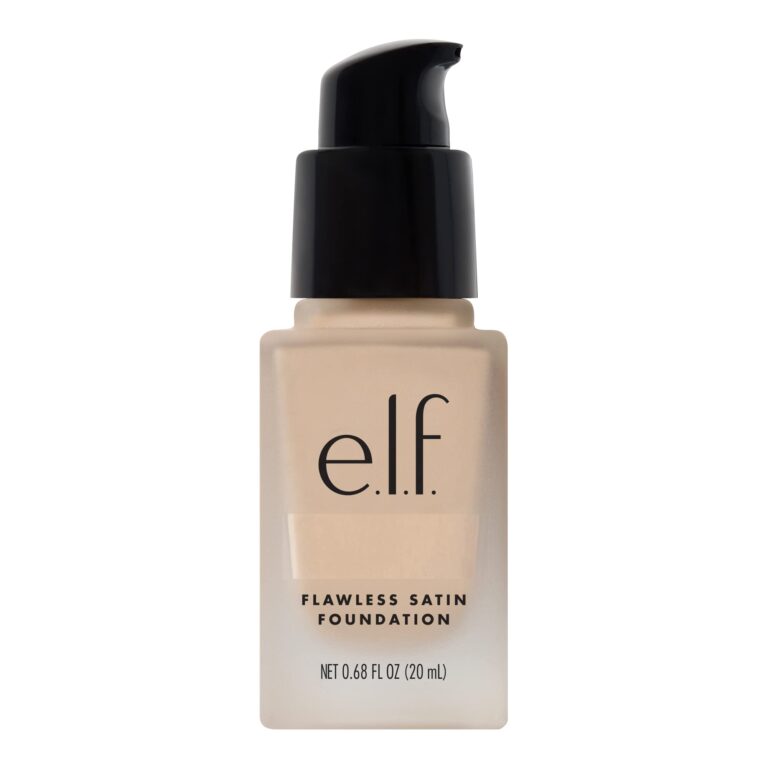 E.l.f. Flawless Satin Foundation bottle with a black pump top
