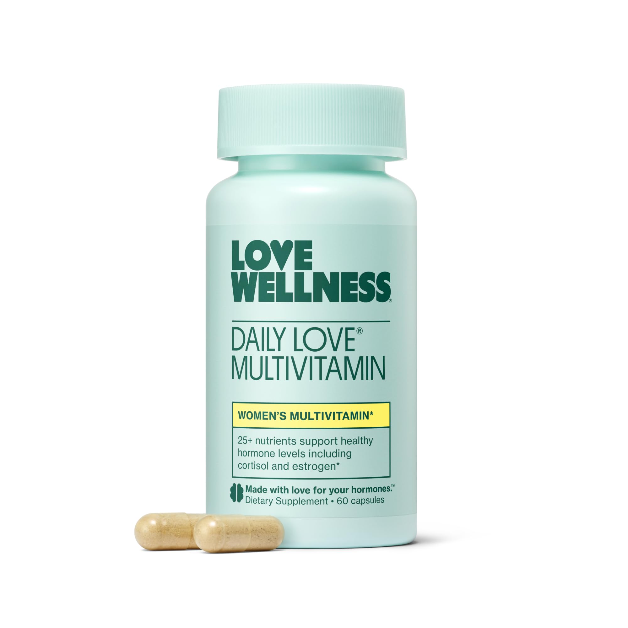 Bottle of Love Wellness Daily Love Multivitamin for women, with capsules