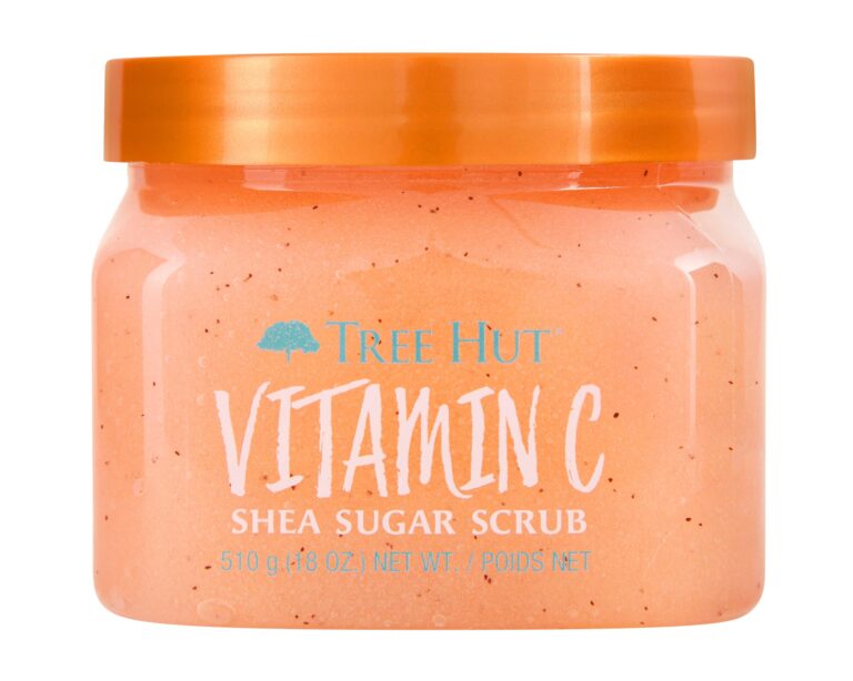 Tree Hut Vitamin C Shea Sugar Scrub jar with orange lid