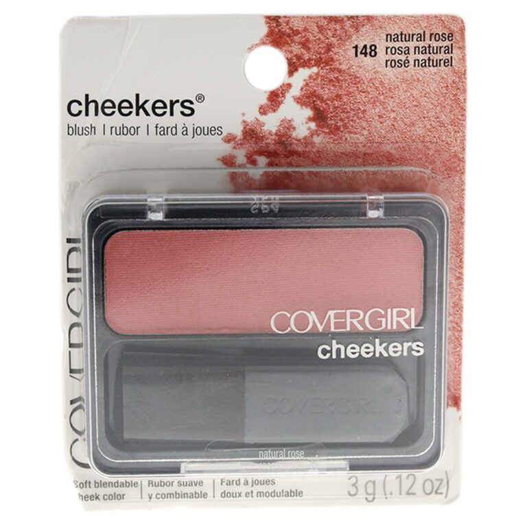 Covergirl Cheekers blush in natural rose, with applicator, in clear plastic packaging