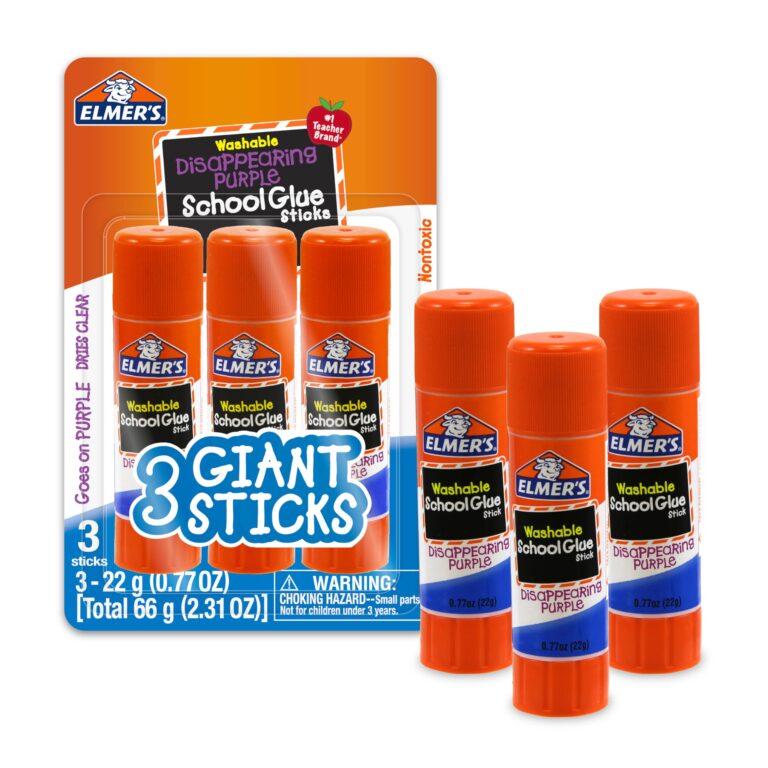 Elmer's Washable Disappearing Purple School Glue sticks, three giant sticks