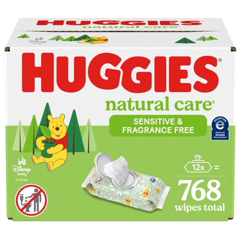 Huggies Natural Care baby wipes box with Winnie the Pooh and 768 wipes