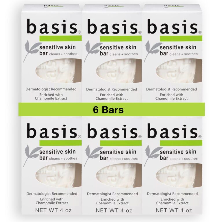 Six boxes of Basis sensitive skin bar soap, enriched with chamomile